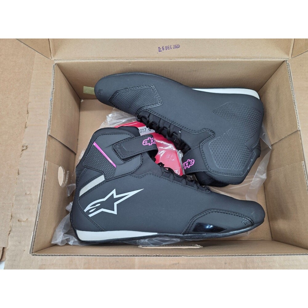 Alpinestars Stella Sektor Womens Gently Worn Shoes Blk/Fuschia Ladies Size 10